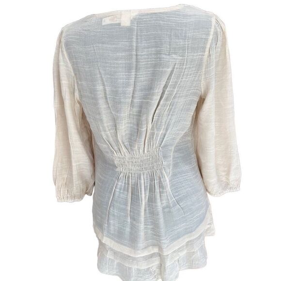 ADIVA ivory top with cotton crochet bodice details, size S - Picture 5 of 7